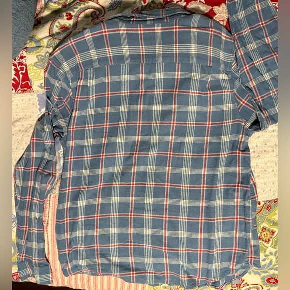Lucky Brand Classic Fit Plaid Flannel Shirt Blue Red XL Soft Cotton - Picture 7 of 11